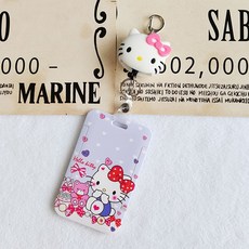 헬로키티 늘어나는 목걸이 릴홀더 교통카드 직장인 사원증 케이스