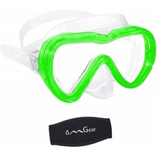 OMGear Snorkel 마스크 스쿠버 다이빙 마스크 주니어 여성 네오프렌 마스크 스트랩 패들 앤티 포그 앤티리크(녹색) : 스포츠 &, 단일옵션