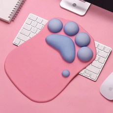스포트라이트 댕댕이발바닥 키보드 손목받침대 마우스손목받침대 패드 쿠션 팜레스트, 핑크, 마우스패드 단품, 1개