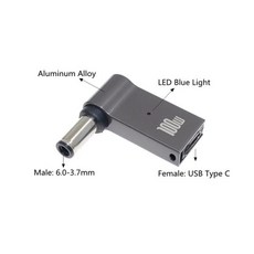 아수스 노트북 PC용 USB C 타입 PD 고속 충전 케이블 코드 암에서 수 플러그 어댑터 변환기 100W 6.0x3.7mm, 1개
