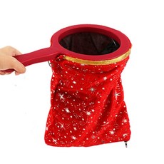 마술 손잡이 가방 뽑기 머리 판타지 주머니 트릭, 건곤주머니라플 세트, 1개, 대형 빨간 꽃무늬-외경 15cm