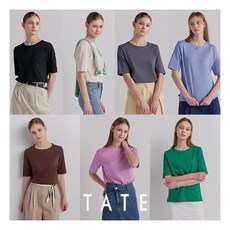 [테이트] (런칭가 59 900원) ○TATE 24SS 오가닉 코튼100 여성 티셔츠 7종