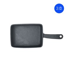 통주물 무쇠팬 신손사각 스테이크 주물팬 3호, 상세페이지 참조, 1개