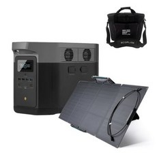 에코플로우 파워뱅크 델타맥스+태양광패널(160W)+전용가방 Ecoflow Delta Max 2000 고속충전 차박 노지 캠핑용 휴대용 야외 파워뱅크 AC 220V 대용량, 델타맥스1600+태양광패널(160W)+전용가방