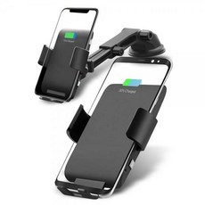 15W FOD 고속 차량용 무선충전거치대 프라퍼리, 블랙