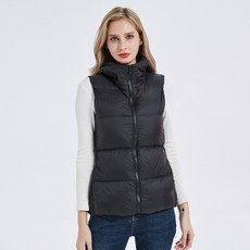 NewBang Womens 민소매 후드 조끼 여성 화이트 오리 조끼 여성 두꺼운 조끼