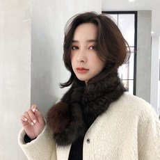 2020 새로운 도착 품질 세이블 밍크 모피 스카프 겨울 패션 머플러 여성 리얼 폭스 모피 Pompom S7706|여성용 스카프|