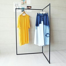 얌얌 이중 디자인 행거 옷가게 주문제작 의류매장용 철제 튼튼한 2단 헹거, 브론즈붓칠