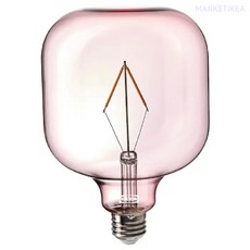 이케아 조명 LED전구 룬놈 E26 80루멘 튜브 핑크 유리 120mm 홈데코 램프 카페 인테리어, 1개