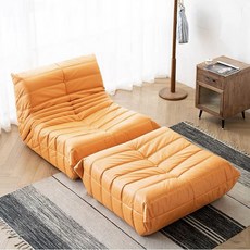 LIGNEROSET TOGO 1인용 커스텀 소파 리네로제 토고 모듈쇼파, 16. 오렌지 + 스툴