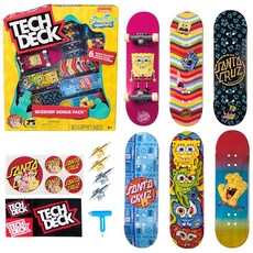 TECH DECK 스폰지밥 Sk8shop 핑거보드 보너스 팩 수집용 및 맞춤형 미니 스케이트보드 만 6세 이상 아동용 장난감, 1개