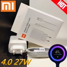 Xiaomi 충전기 27W 원래 mi 빠른 충전기 EU QC 4.0 mi 9 pro se 9t CC9 redmi note 7 8 pro K20 패드 4 용 터보 어댑터 유형 C|, 1개, EU With Box Set, 단일