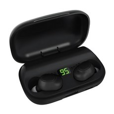 RUN 기술 보청기 블루투스 이어폰 겸용 + 충전 수납함 미니 휴대용 귓속형 소리 증폭기 ZR-M93BT, 1개, 블랙