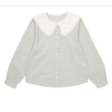 소이고방체크블라우스