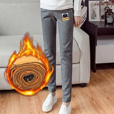 팬츠 봄가을 얇은 핏아우터 배를 끌어당기다 긴바지 겨울 두터운 융털 레깅스바지
