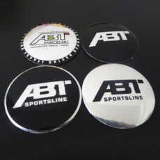 ABT 자동차 스타일링 고정 휠 센터 허브 캡 스티커 배지 엠블럼 용품 56mm 4 피스, 씨, 4개