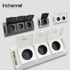 인채널 엣지 코너콘센트 코너멀티탭 싱크대 책상 밥솥장 노출콘센트, B_엣지 2구/크림화이트_BCC-20WH, 1개