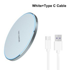 USB C 고속 무선 유도 충전 스테이션 무선 충전기 패드 아이폰 15 14 13 12 프로 맥스 삼성 갤럭시 S24 S23 용, 2) White