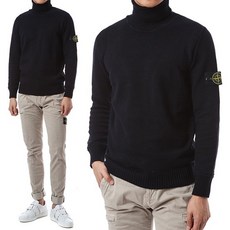 스톤아일랜드 와펜 숄더 골지 터틀넥/7115529A2 V0020