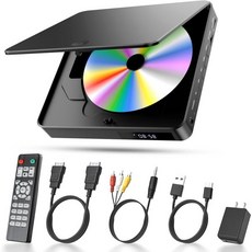 미니 DVD 플레이어 HDMI TV용 ARAFUNA 포함 HDMI RCA 코드 전 지역 컴팩트 플레이어 브레이크포인트 메모리 지원 USB 내장 PAL/NTSC 리모컨이 있, 6인치