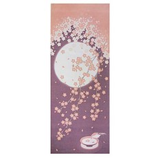 IPPINKA 손수건 천 벽걸이 일본 전통 태피스트리 일본산 면 100% 달과 사쿠라 IPPINKA Tenugui Cloth Wall Hanging Japanese