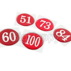 해피ONE 1P 원형 48MM 에폭시 번호판 레드 100, 55