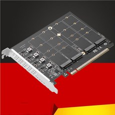 PCIE 4.0 NVME 어댑터 PCI Express x16 에서 4 포트 M.2 M 키 NVME SSD 확장 카드 라이저 풀 스피드 256G, 한개옵션0, 한개옵션0