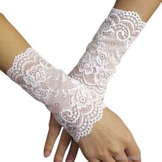 여름 레이스 팔토시 Women's lace sleeves, 01 손목보호대 18cm 흰색