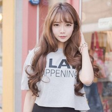 롱가발 여성 드라이 볼륨 시스루뱅 자연스러운 여자 통가발 긴가발 긴머리웨이브가발 *B!ust, 1개, ※선택-골드브라운-※