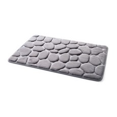 욕실 화장실 주방 미끄럼방지 매트 패드 발판 조약돌 엠보싱 푹신한, 3D 그레이 + 40x60cm