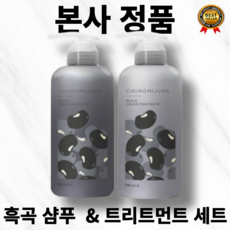 [본사정품] 극지성 전용 청미정 흑곡 샴푸 500ml + 약산성 트리트먼트 500ml 세트 유분기 제거 검정콩 검은깨 노폐물 세정 17종 추출물 끈적임 최소