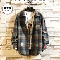 [Myshe]남성 가을 체크 티셔츠 캐주얼 남방 데일리 qxz1108FHY1110CS4, M, 노란색 [긴팔]