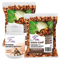 기타 핀 프리미엄 소라게 크랩 코코칩 바닥재 3Lx2개+소라게 먹이 50g, 2개