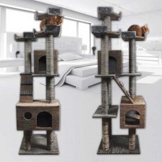  직조물 스크래쳐 대형 투룸 캣타워/ 냥이캣폴 고양이타워 냥이하우스 냥이놀이터 하우스 놀이집, 상세페이지 참조 