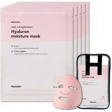 한스킨 리얼 컴플 렉션 히알루 론산 모이스처 마스크 with 보너스 마스크 파우치 [5PK] : Beauty, 1