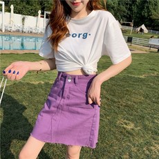 트레디스 보라색 계 여성 작은 여름옷 코디 스윗