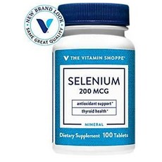 The Vitamin Shoppe 더비타민샵 셀레늄 영양제 200mcg 100정 1병