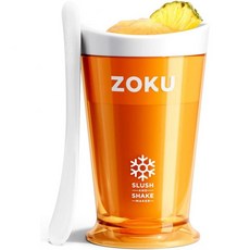 ZOKU 오리지널 슬러시 및 셰이크 메이커 냉동고 코어가 포함된 컴팩트한 메이크 앤 서브 컵으로 몇 분 안에 1인용 스무디 슬러시 및 밀크셰이크를 만들 수 있습니다. BPA 프, 수량, 주황색, 1개