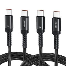 Toocki 툭키 E Marker 칩100W C to C타입 초고속 메탈 충전케이블, 블랙, 2개, 2m 블랙, 2개, 2m