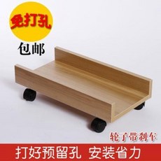 컴퓨터본체 받침대 이동식 트롤리 데스크탑 선반 본체 박스 심플 모던 도르래 밴드 브레이크, 01 연호두 사이드 브레이크(기본형)