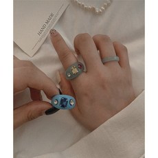 아크릴큐빅반지