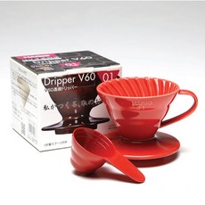하리오 V60 VDC 도자기드립퍼, VDC-01R레드