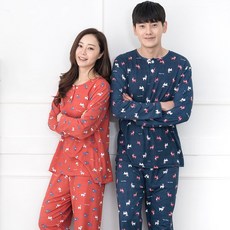속옷스토리 루돌프사슴 피치기모 커플용 남성+여성 잠옷세트
