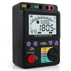 절연저항계 시험기 메가미터 고전압 절연계 정격전압 500V 1000V 2500V 5000V 자동방전 기능 LCD 백라이트, 절연저항계 시험기 메가미터 고전압 절연계 정격전압 50