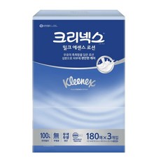 크리넥스 밀크에센스로션 미용티슈 2겹 180p, 3개입, 1개