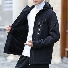 ANYOU 남성 패션 캐주얼 후드 점퍼 기모 바람막이 집업 자켓