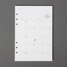 동네마트 A5 사이즈 6공 월간 다이어리 속지 45매 1P (07690W279S+ S/N: 842Z@2461 385]