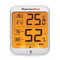 온도계 습도계 TP53 디지털 ThermoPro 백라이트 가정용 실내, 1개