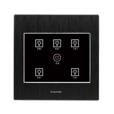  나노 터치 무선 스위치 5구 리모컨 전자식 스마트 전등 조명 아트2, 올블랙 5구(리모컨포함), 1개 