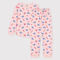 PETIT BATEAU 여아 캣 패턴 파자마 세트